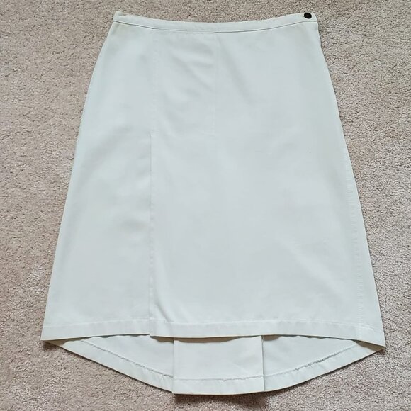 Weekend MaxMara Off-White Cotton Flared Line Midi Skirt. Size 40 - Picture 7 of 8